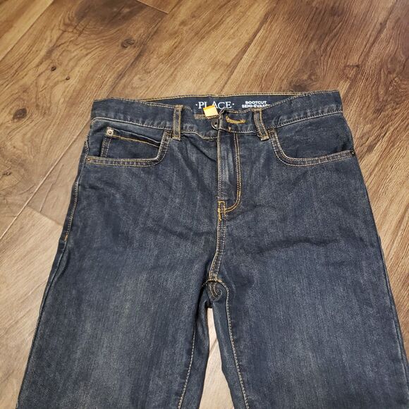 Childs Place NWT Bootcut Semi-Evasee Dark Blue Jeans BOYS SZ 12 - Picture 3 of 8